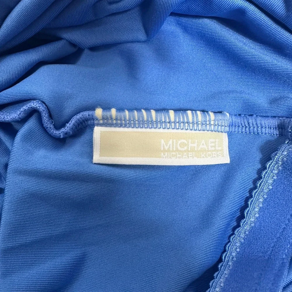 Michael Kors Blue One Shoulder One Piece Swimsuit - SIZE est. M Underwire Summer